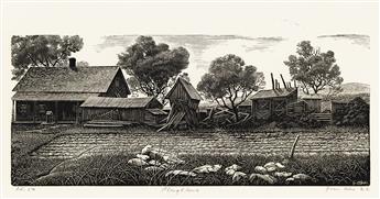 Albee, Grace (1890-1985) Ploughland, First, Second, and Final States: Three Wood Engravings.